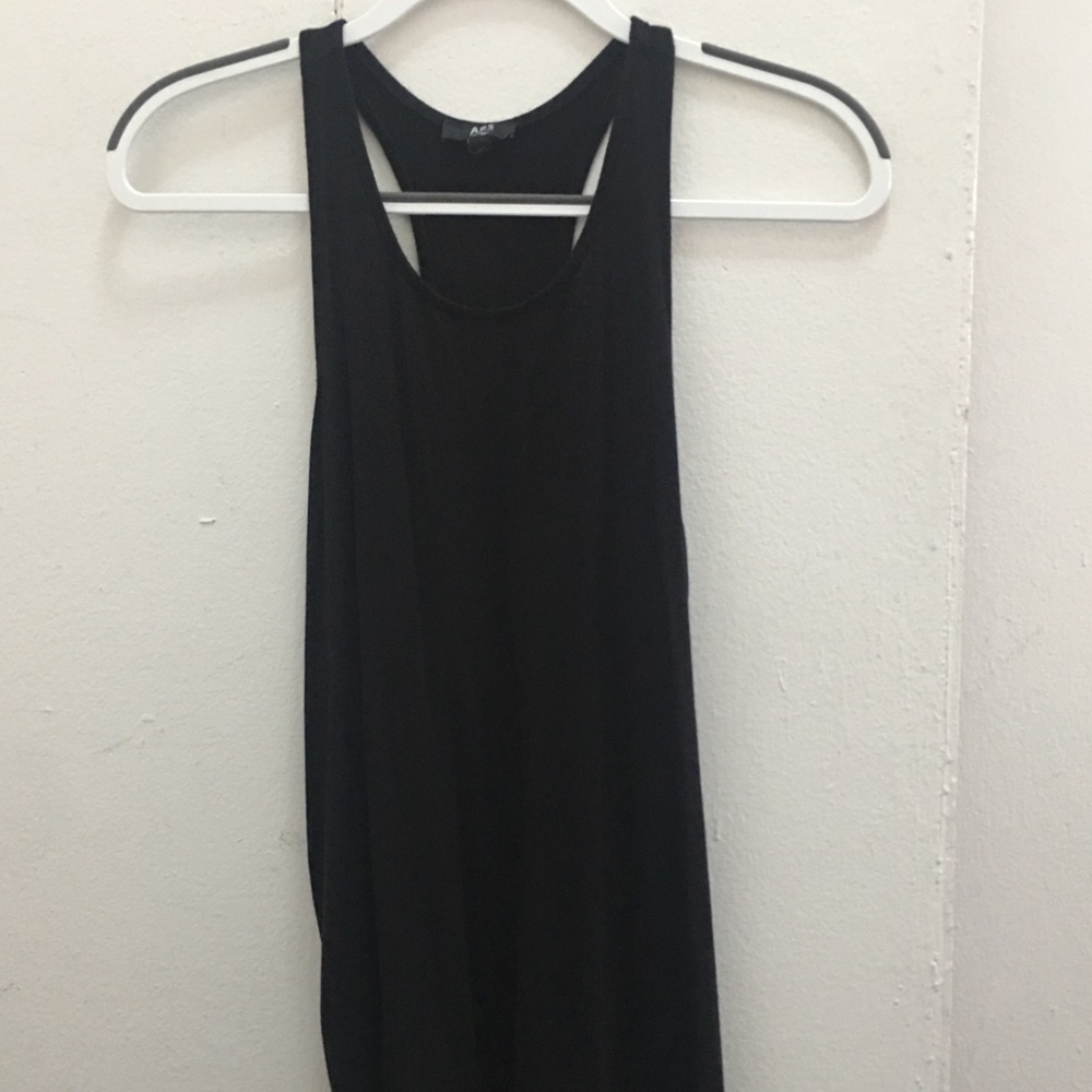 Black cotton shift tank top